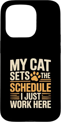 Vista 13 de My Cat Sets The Schedule Cat Humor Case for iPhone 17