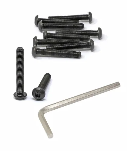 Vista 77 de iexcell 100 piezas de rosca M2.0.197 x 0.157 in paso de 0.018 in de acero aleado 10.9 grado hexagonal cabeza botón cabeza tornillo tornillo kit