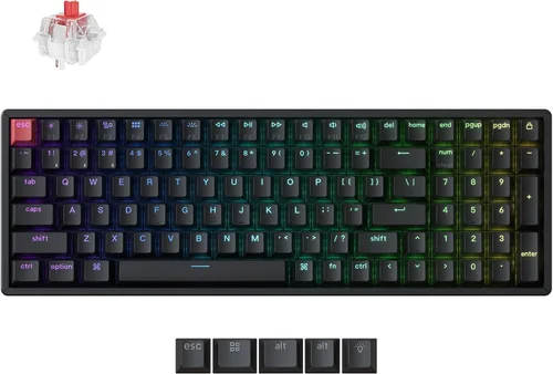 Vista 11 de Teclado mecánico Keychron K4 RGB intercambiable en caliente, teclado de computadora inalámbrico Bluetooth/USB con cable de diseño 96%