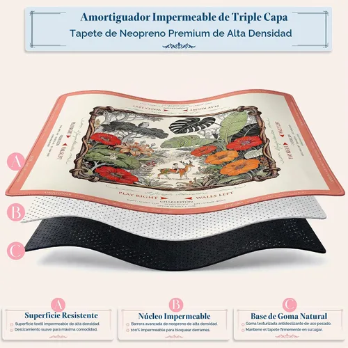 Vista 7 de American Mahjong Mat and Racks Set: 31.5" x 31.5" Neopreno impermeable Color de la sel