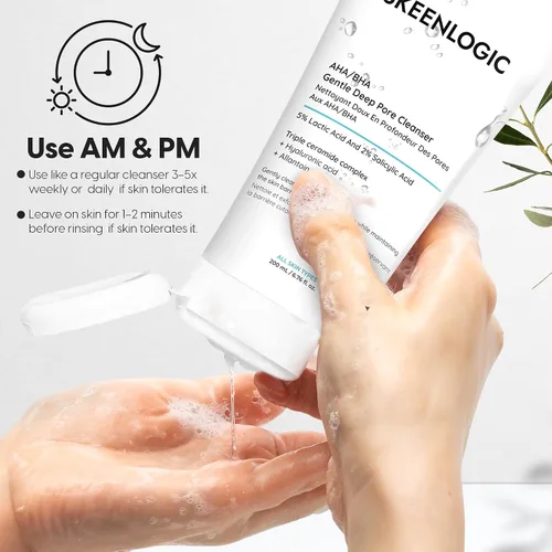 Vista 7 de 2 % de ácido salicílico + 5 % ácido láctico para cara y cuerpo – Brotes, queratosis pilaris, pelos encarnados, psoriasis y minimiza los poros