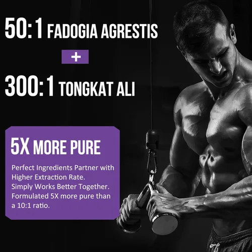 Vista 6 de 2400mg Fadogia Agrestis Tongkat Ali Suplemento - Fadogia Agrestis 1400mg y Tongkat Ali 1000mg Ultra Blend, máxima fuerza, masa muscular