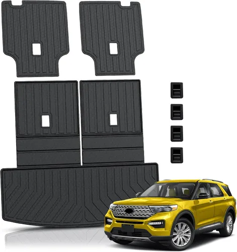Vista 33 de KUST Alfombrilla de carga para maletero para Land Rover Discovery 4 LR4 2010-2016 (5/7 asientos) Cubierta trasera de goma Discoery 4 accesorios
