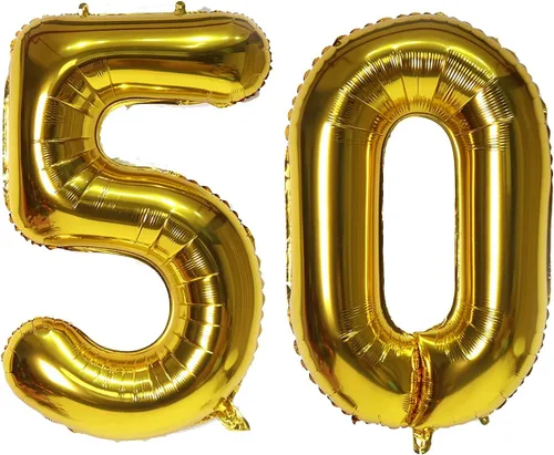 Vista 10 de Globos digitales dorados de 40 pulgadas, con número 10, globos de helio para decoraciones de fiesta de cumpleaños y suministros para decoración