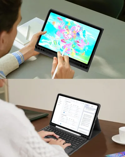 Vista 9 de MePadKey Funda de teclado Touchpad para tableta Samsung Galaxy Tab S10 Lite/S10 FE/S9 FE 10.9 pulgadas/S9 11 pulgadas 2025/2023, retroiluminación