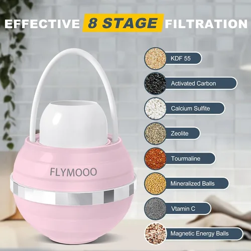 Vista 2 de FLYMOOO Filtro de baño para bañera, filtro de agua para grifo de bañera con 8 etapas y 2,500 galones de filtración para reducir los contaminantes