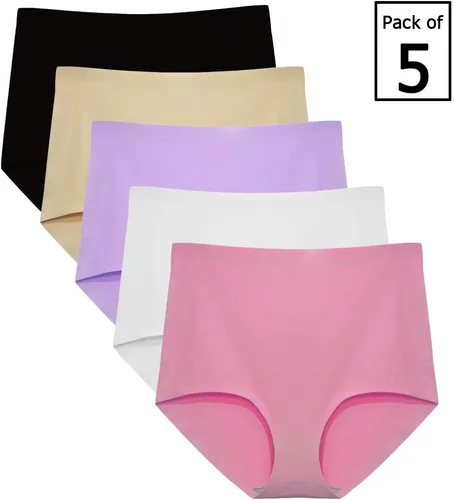 Vista 5 de FallSweet - Ropa interior para mujer sin costuras ni marcas y cintura alta, paquete múltiple
