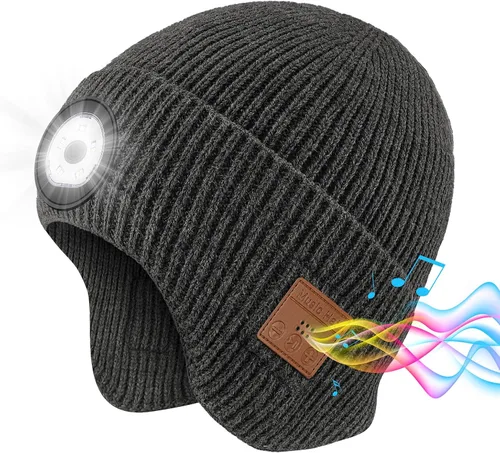 Vista 11 de Bluetooth Beanie with Light, HD Stereo Sound and Built-in Super Bright LED, Cool Gadgets Unique Tech Gifts for Men