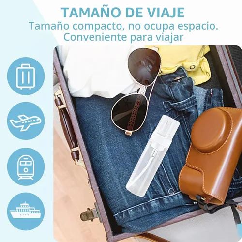 Vista 6 de TMLECE - Botellas dispensadoras de jabón espumoso de tamaño viaje de 5.1 Transparente