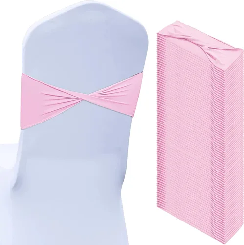 Vista 15 de Kinlop 50 Piezas Bandas de Spandex para Sillas Lazos Bandas para Sillas Bandas Deslizantes para Fundas Bandas Elásticas Lazos Sin Hebilla Azul