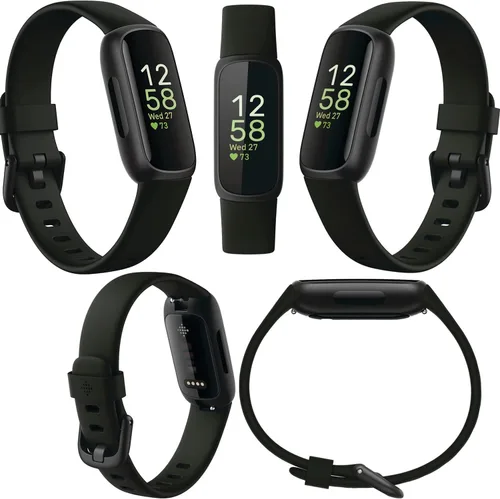 Vista 2 de Fitbit Inspire 3 Rastreador de actividad de salud y fitness (negro) con intensidad de entrenamiento, seguimiento del sueño, frecuencia cardíaca
