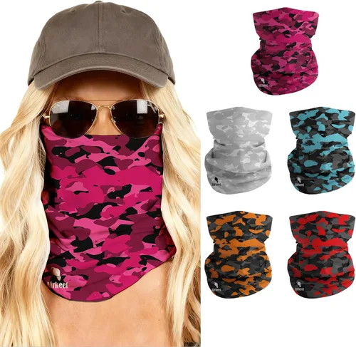 Vista 27 de Máscara facial para hombres y mujeres, protección solar UPF 30+, transpirable, bandana para motocicleta, senderismo, pesca