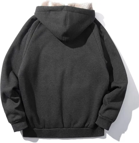 Vista 2 de Gihuo Chaqueta cálida con capucha y forro sherpa de invierno para hombre
