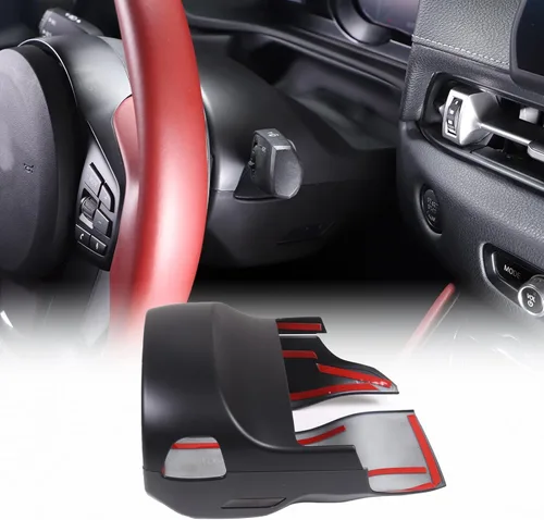 Vista 7 de Kit de moldura de cubierta de columna de dirección compatible con Toyota Supra GR A90 A91 MK5 2019-2022, accesorios de cubierta de base de volante