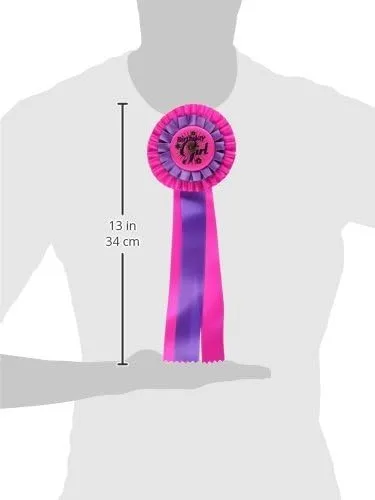Vista 2 de Beistle Roseta de lujo para niña de cumpleaños cerise/morado, 4-1/2 pulgadas x 13-1/2 pulgadas (paquete de 2)