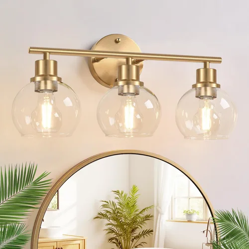 Vista 8 de Indoi Juego de 2 apliques de pared negros mate, lámparas de tocador de vidrio transparente con base E26, luces de pared reversibles arriba o abajo