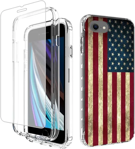 Vista 11 de Funda para iPhone SE 2022/SE 3 2022/iPhone SE 2020/iPhone 7/iPhone 8 con protector de pantalla de vidrio templado, funda protectora de cuerpo