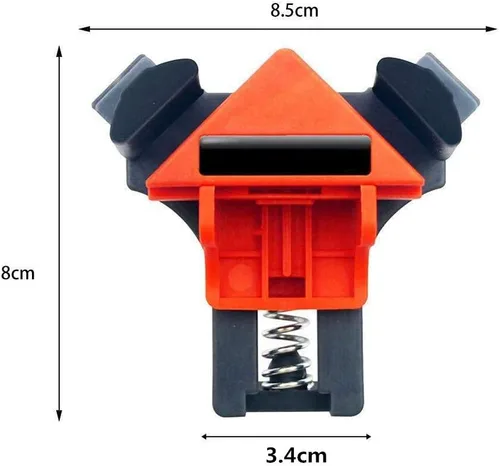 Vista 3 de Abrazaderas angulares de 90 grados, abrazaderas para carpintería, juego de 4 abrazaderas angulares multifunción para trabajar en madera, ingeniería