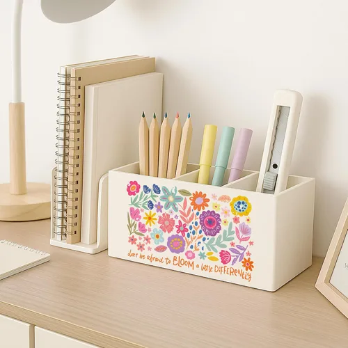 Vista 6 de Soporte floral bohemio para bolígrafo de salud mental para escritorio, educación especial, imprescindible en el aula, para autismo, TDAH