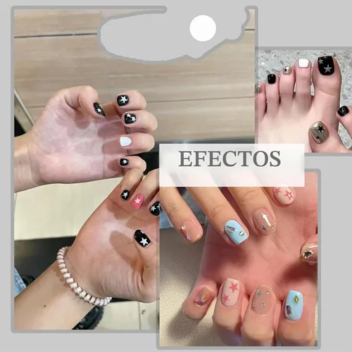 Vista 7 de Calcomanías de uñas de estrella, 12 hojas de calcomanías de estrella de uñas 3D para arte de uñas, decoración de uñas de estrella colorida