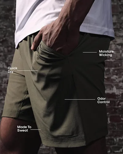 Vista 5 de True Classic Pantalones cortos deportivos de secado rápido para hombre, pantalones cortos deportivos de primera calidad, pantalones cortos