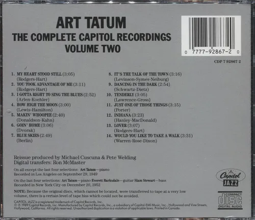 Vista 2 de Art Tatum The Complete Capitol Recordings, Vol. 2