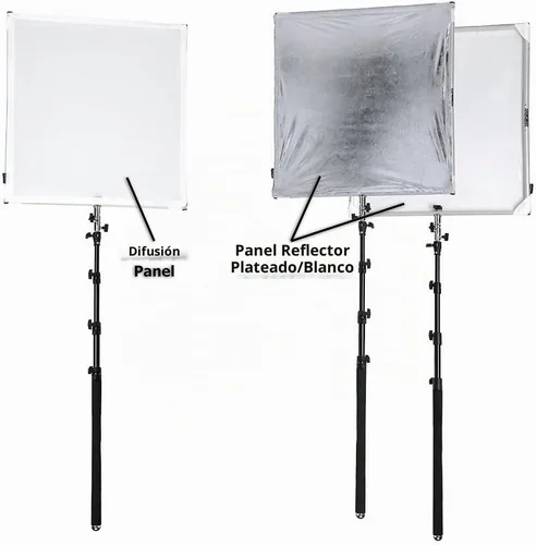 Vista 6 de Pro Studio Solutions - Escribir de sol de 29.5 in x 29.5 in (29.5 x 29.5 pulgadas), marco plegable de difusión y kit reflector plata/blanco