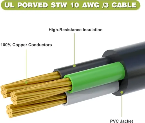 Vista 6 de Cable de alimentación para generador adaptador RV de 30 amperios a 110, adaptador de 3 clavijas de 30 amperios a enchufe de bloqueo giratorio de 20