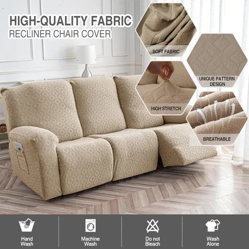 Vista 114 de Gennia Funda Impermeable para Silla Reclinable, Fundas Elásticas para Sofá Reclinable con Bolsillos, Fundas Lavables para Silla Reclinable Lazy Boy