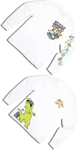 Vista 5 de Nickelodeon - Camiseta de manga larga para hombre #TBT Rugrats, Hey Arnold, Ren y Stimpy