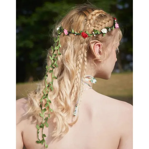 Vista 6 de Diademas de guirnaldas florales AWAYTR, corona con flores de moda bohemia, para mujer