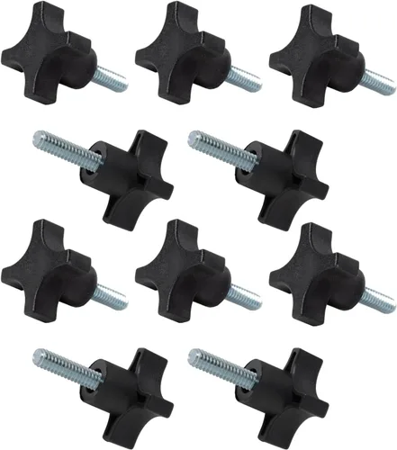 Vista 12 de POWERTEC Paquete de 10 Perillas Redondas de 1/4"-20, Perillas de Sujeción Roscadas para Riel en T y Accesorios de Sierra de Mesa, Tablero Guía