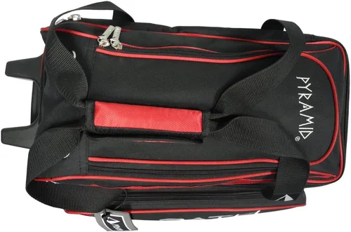Vista 5 de Pyramid Path Premium Deluxe - Bolsa de bolos de doble rodillo de 2 bolas con gran compartimento separado para zapatos