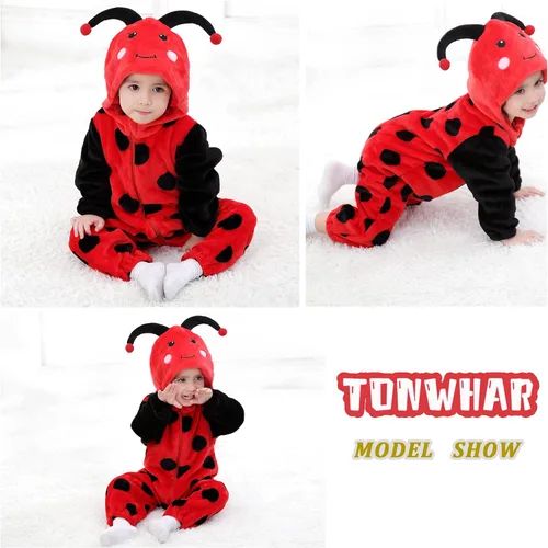 Vista 4 de TONWHAR Unisex-Baby Animal Onesie Costume Cartoon Animal Outfit Homewear Kids' One-Piece Rompers