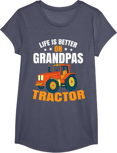 Vista 14 de Life Is Better On Grandpas Tractor Kids Farm Tractor Boy Camiseta, Negro