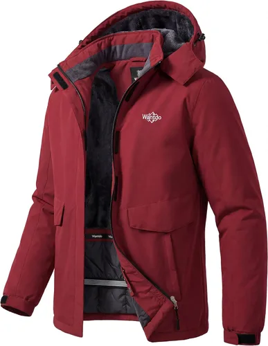 Vista 10 de Wantdo - Chaqueta de esquí impermeable para mujer, abrigo de invierno cálido y resistente al viento, abrigos de nieve