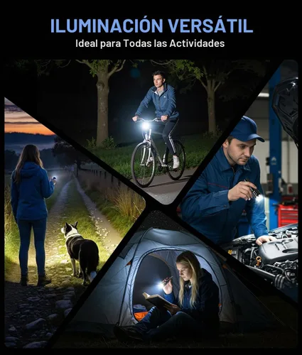 Vista 7 de LETMY - Paquete de 2 linternas recargables con 3 modos de zoom y linternas LED