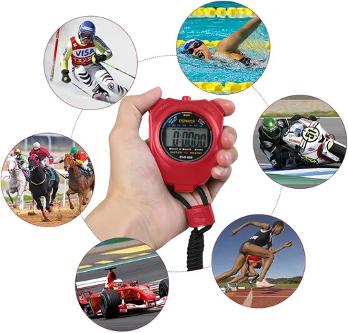 Vista 7 de Vicloon Cronómetro deportivo, temporizador deportivo digital profesional con silbato de acero inoxidable, pantalla LCD grande adecuada para fútbol