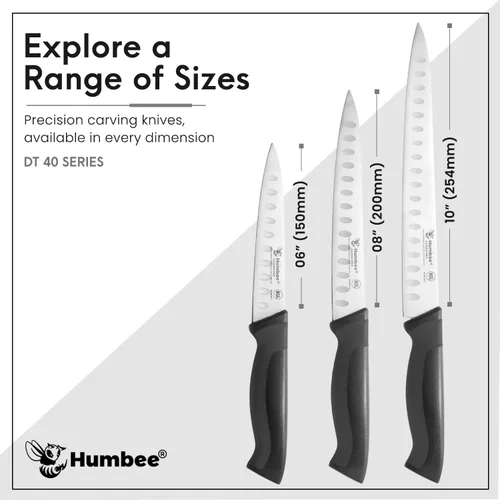 Vista 7 de Cuchillo rebanador de 6 pulgadas con borde Granton, negro, serie DT-40