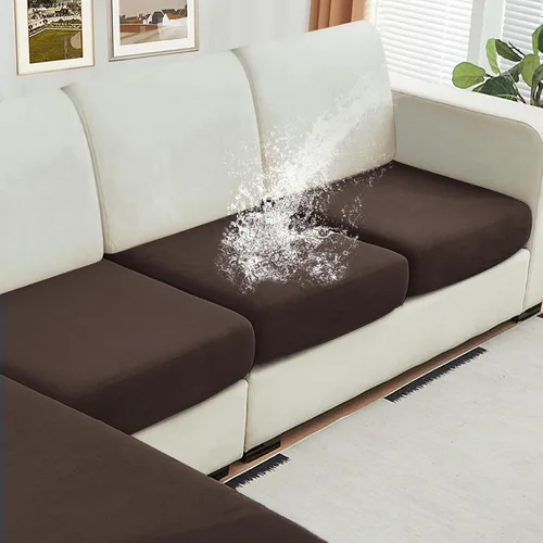Vista 52 de NAISI Fundas de cojín impermeables de tela de terciopelo grueso lavable, 1 pieza, fundas individuales para sofá modular con parte inferior elástica