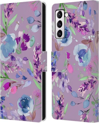 Vista 286 de Head Case Designs Officially Licensed Ninola Abstract Poppies Lilac Floral Leather Wallet Case Compatible with Samsung Galaxy A07 4G