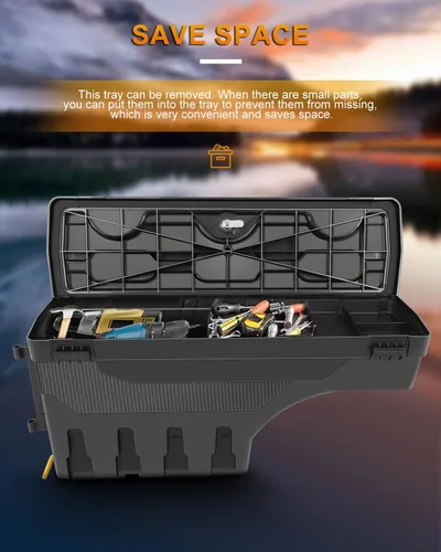 Vista 4 de ROADFAR Reemplazo de caja de almacenamiento para caja de camioneta del lado izquierdo del conductor para Ford para F-150 2015-2022 Tapa