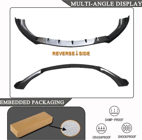 Vista 5 de Borde de parachoques delantero de fibra de carbono para Mercedes-Benz E63 AMG 2016-2020 sedán 4 puertas auto protector de alerón de barbilla