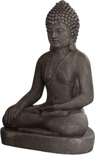 Vista 8 de John Timberland - Estatua de Buda sentado. Escultura Zen. Decoración de jardín asiático japonés para exteriores. Porche delantero, patio, jardín
