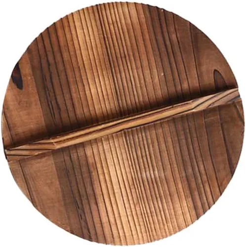 Vista 8 de Cabilock Tapa de olla de madera, protector de salpicaduras de aceite para cocinar, diseño elegante que retiene el vapor evita quemaduras