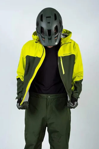 Vista 3 de Endura Traje de ciclismo impermeable SingleTrack para hombre, traje de lluvia MTB de una pieza