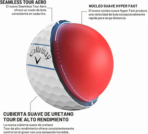 Vista 2 de Pelotas de golf Callaway Golf Chrome Soft 360 Triple Track (blanco)