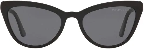 Vista 2 de Prada Catwalk PR 01VS 1AB5Z1 - Gafas de sol de plástico negro con ojo de gato lente polarizada gris