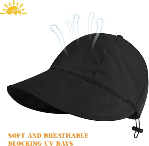 Vista 2 de Sombreros de sol para mujer, sombrero de sol de playa de verano para mujer, visera ancha Fedora gorra UPF50+