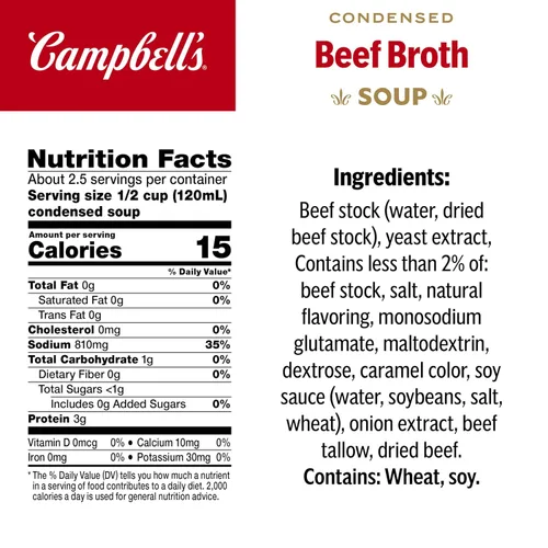 Vista 2 de Campbell's - Sopa condensada de caldo de carne, lata de 10.5 onzas